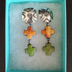 Sterling and Stone Earrings by Native American Art